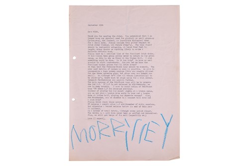 Lot 29 - The Smiths: A typed letter, hand-signed by...