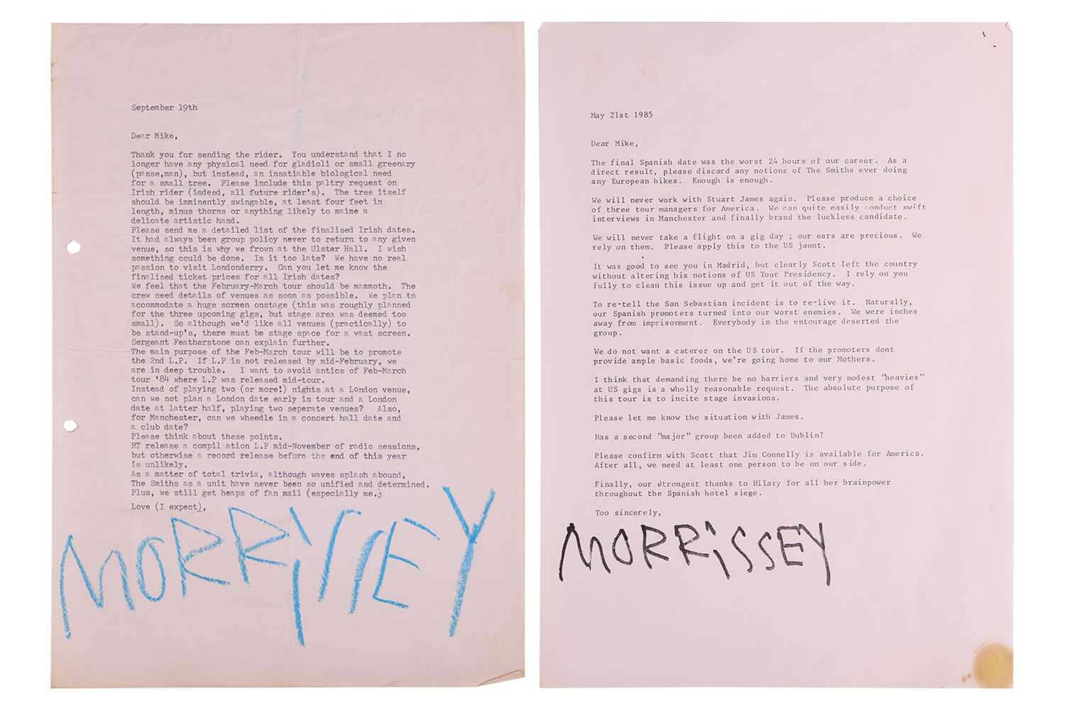 Lot 29 - The Smiths: A typed letter, hand-signed by...