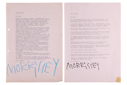 Lot The Smiths: A typed letter, hand-signed by...