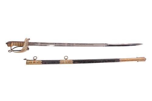 Lot 166 - A Royal Navy 1822 type officers dress sword...