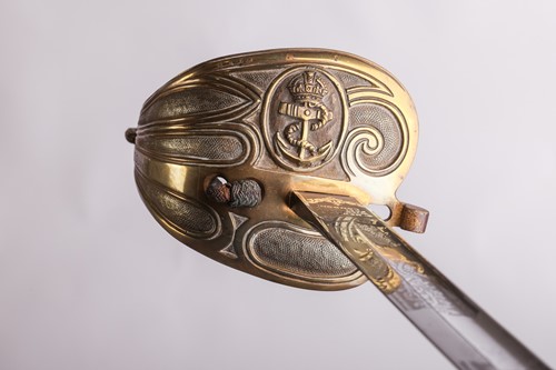 Lot 166 - A Royal Navy 1822 type officers dress sword...