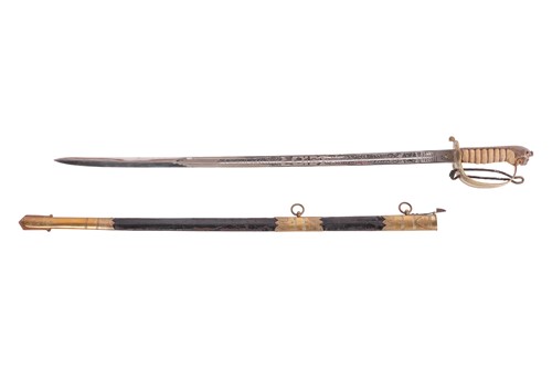 Lot 166 - A Royal Navy 1822 type officers dress sword...