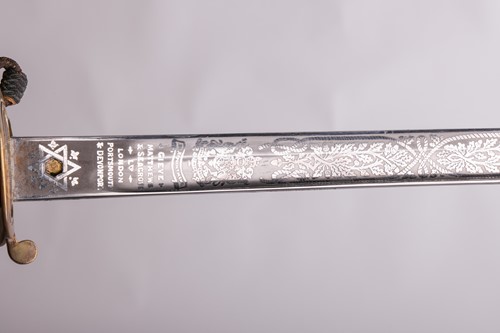 Lot 166 - A Royal Navy 1822 type officers dress sword...