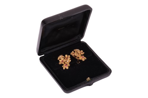 Lot 219 - Kutchinsky - a pair of floral clip-on earrings...