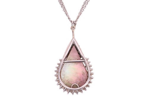 Lot 57 - A mabé pearl pendant, the pear-shaped pendant...
