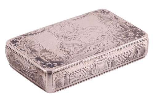 Lot 335 - An Early 19th-century Russian niello snuff box,...