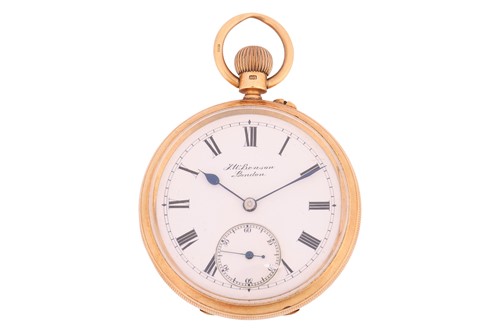 Lot 311 - An 18ct gold open-face pocket watch, by J.W...