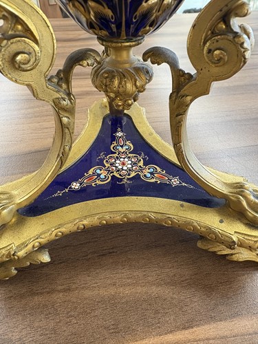 Lot 122 - A pair of Sevres style, ormolu mounted French...