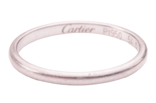 Lot 107 - Cartier - a wedding band in platinum, of...