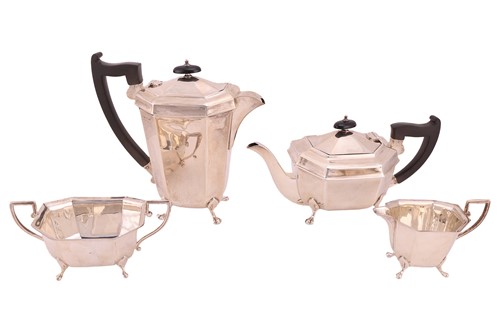 Lot 350 - A four-piece silver tea service, Sheffield...