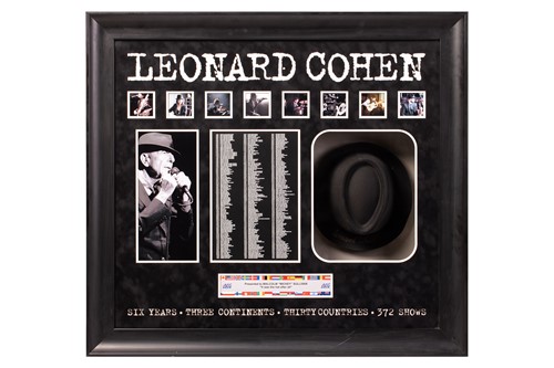 Lot 27 - Leonard Cohen: Signed Trilby hat Presentation...