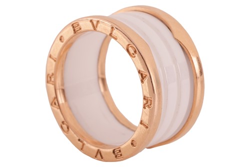 Lot 195 - Bulgari - a B.Zero1 ceramic ring, of white...