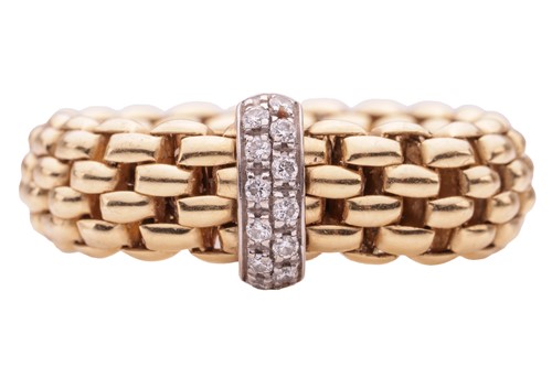 Lot 115 - Fope - a diamond-set Flex'it ring, of flexible...