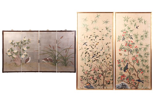 Lot 45 - Two hand-blocked 'Chinoiserie' wallpaper...