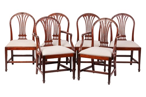 Lot 61 - A set of six early 19th-century Hepplewhite...