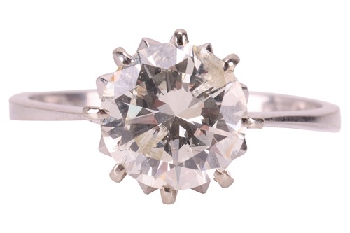 Lot 236 - A solitaire diamond ring, claw set with a...