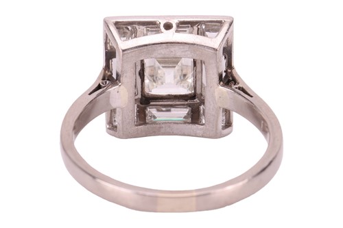 Lot 227 - A diamond square cluster ring, with...