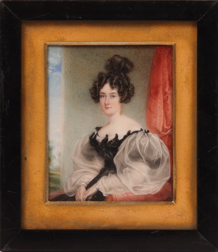 Lot 5 - Two 19th-century miniature portraits on ivory,...