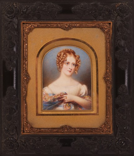 Lot 5 - Two 19th-century miniature portraits on ivory,...