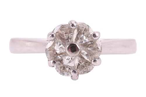 Lot 154 - A diamond cluster ring, featuring six...