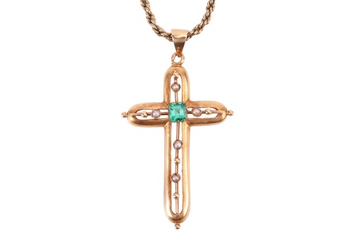 Lot 68 - An Art Nouveau lariat clasp and a gem-set...