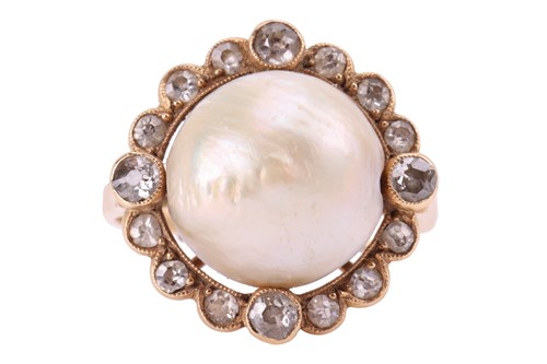 Lot 144 - An early 20th century pearl and diamond ring,...