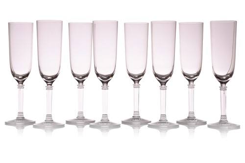 Lot 131 - Tiffany & Co: a set of eight glass champagne...