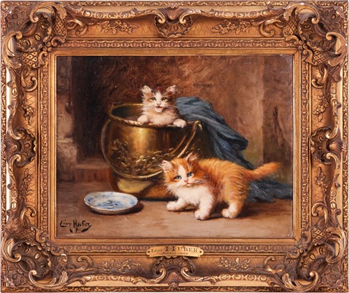 Lot 14 - Léon Huber (French 1858-1928) Kittens signed...
