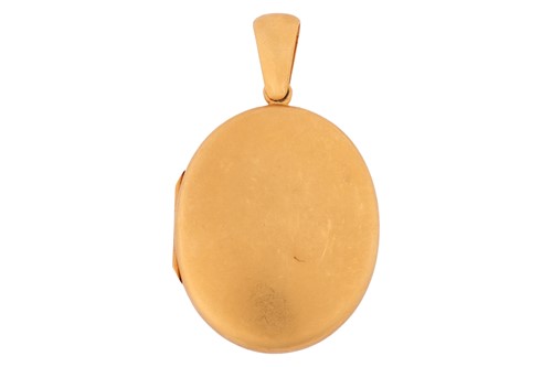Lot 7 - A locket pendant of oval form, cover adorned...