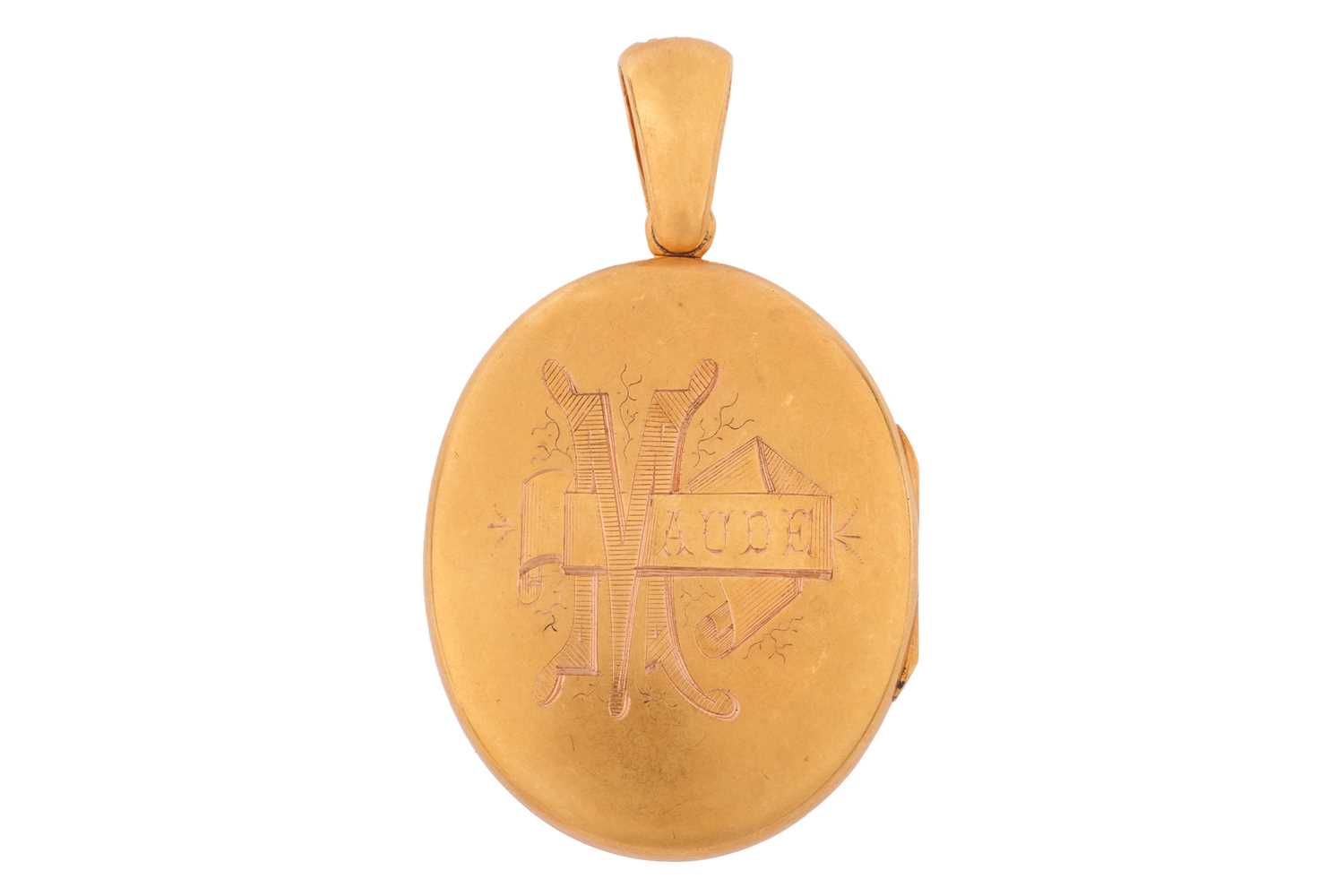 Lot 7 - A locket pendant of oval form, cover adorned...