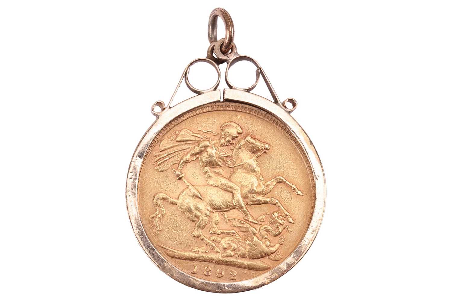 Lot 14 - A sovereign pendant, consisting of a Queen...