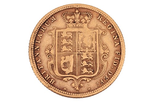 Lot 13 - A Queen Victoria half sovereign, 1881, obverse...
