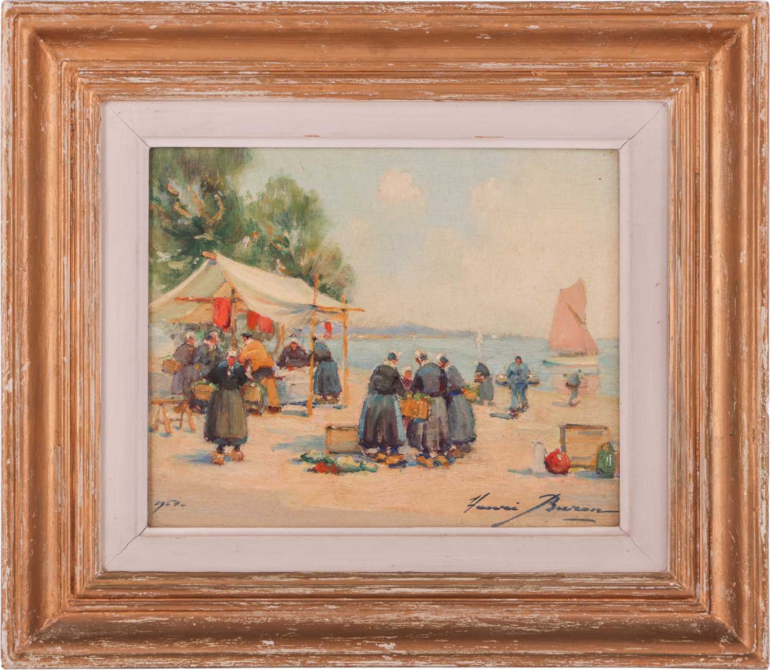 Lot 21 - Henri Buron (French 1880-1969), Marché en...