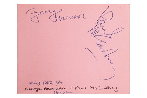 Lot 92 - Autographs: Paul McCartney, George Harrison,...