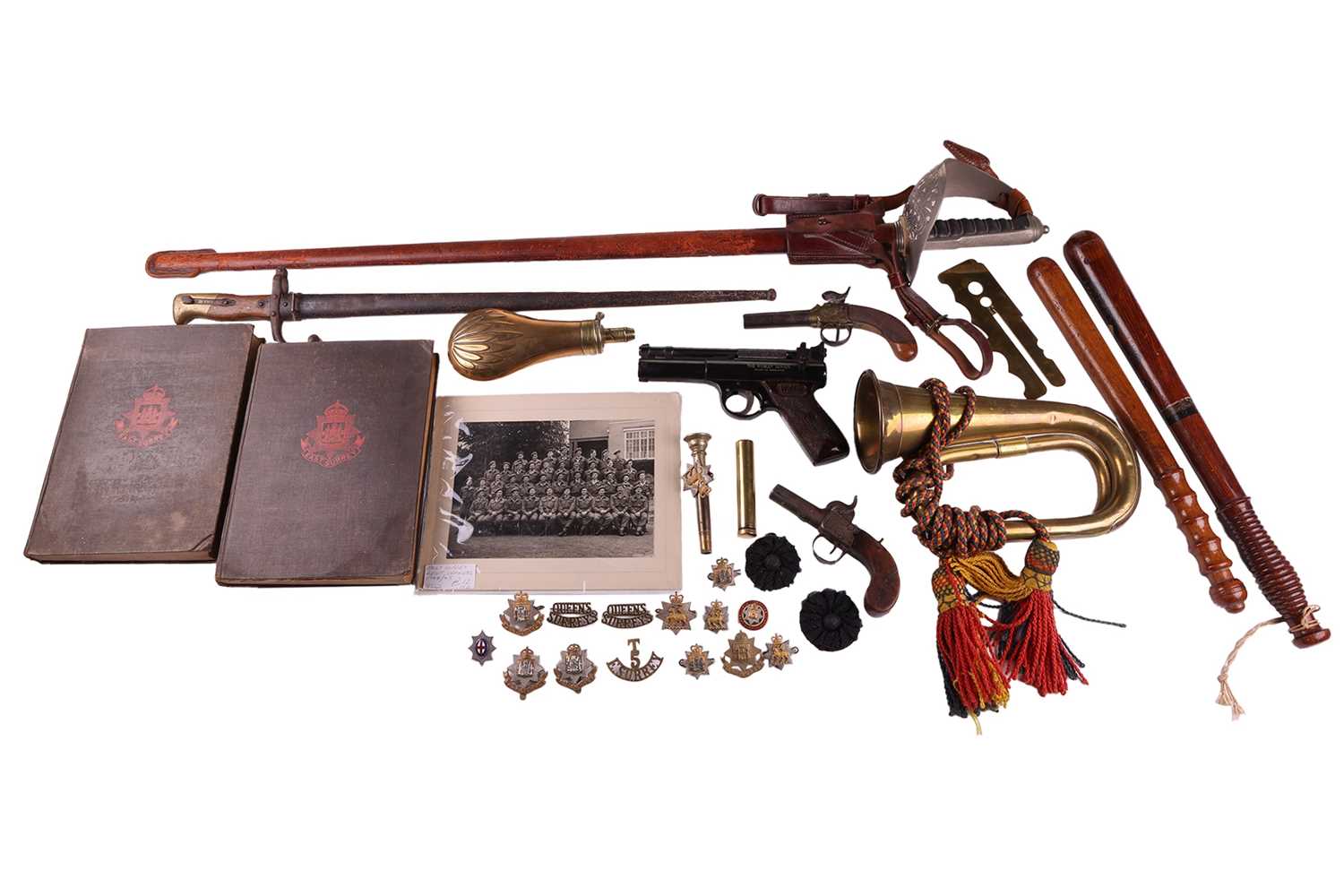 Lot 261 - A collection of militaria including a George...