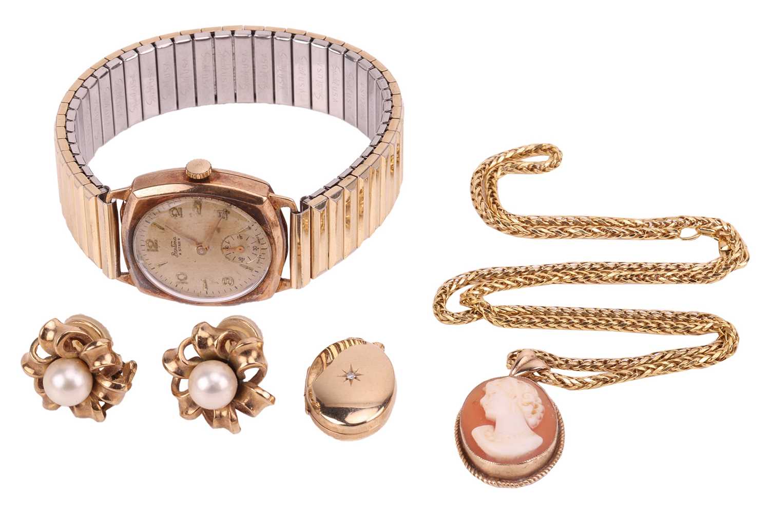 Lot 15 - A Bertina Star watch, with gold-plated finish...