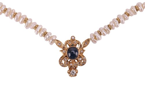 Lot 69 - Two keshi pearl necklaces; the first...