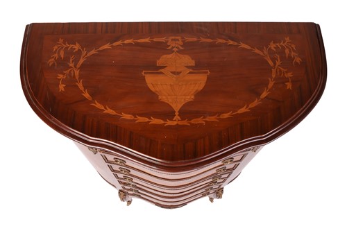 Lot 94 - A French Louis XVI style, walnut, harewood,...