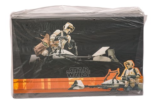 Lot 1 - A Star Wars Hot Toys Scout Trooper & Speeder...