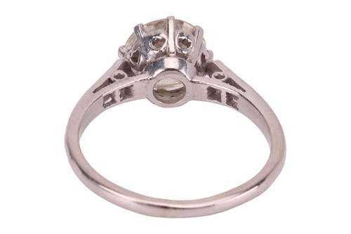 Lot 56 - A diamond solitaire ring, centred with a...