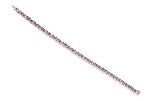 Lot 49 - A diamond line bracelet; comprising forty-five...