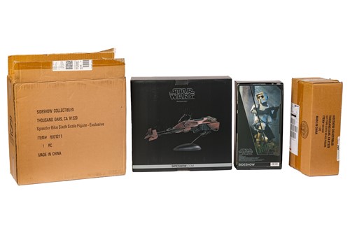 Lot 91 - A Star Wars Sideshow Collectibles Speeder Bike...
