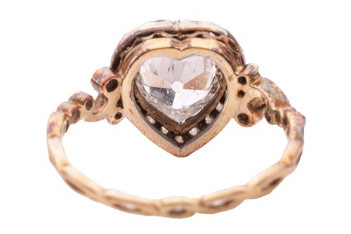 Lot 176 - A Victorian diamond-set heart-shaped bi-metal...