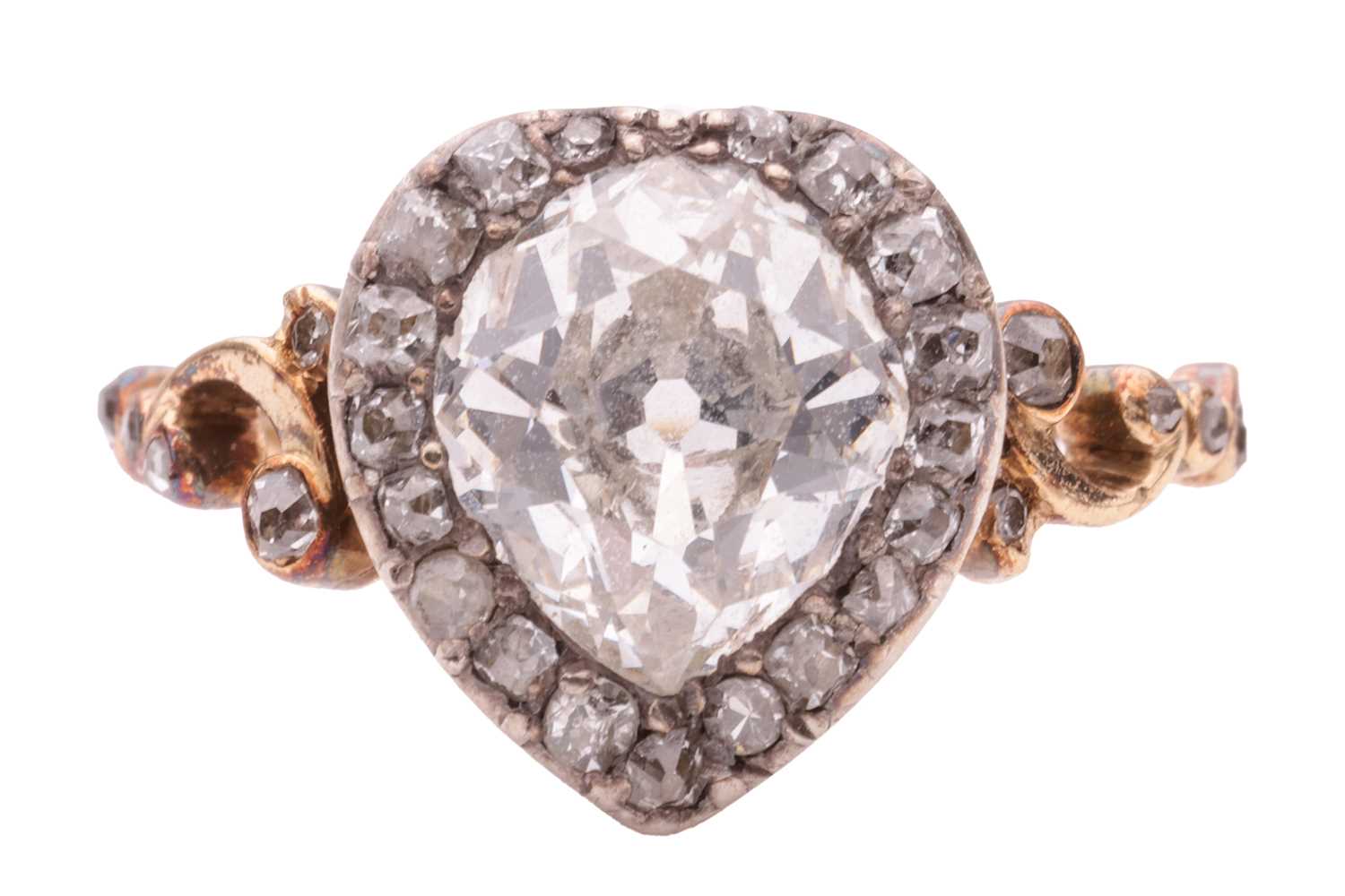 Lot 176 - A Victorian diamond-set heart-shaped bi-metal...