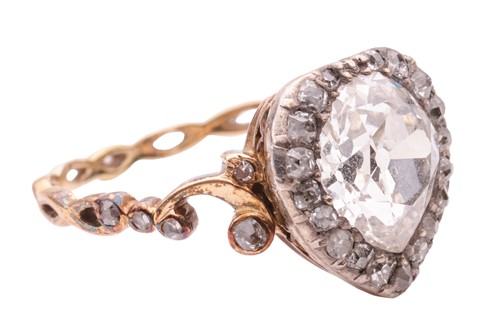 Lot 176 - A Victorian diamond-set heart-shaped bi-metal...