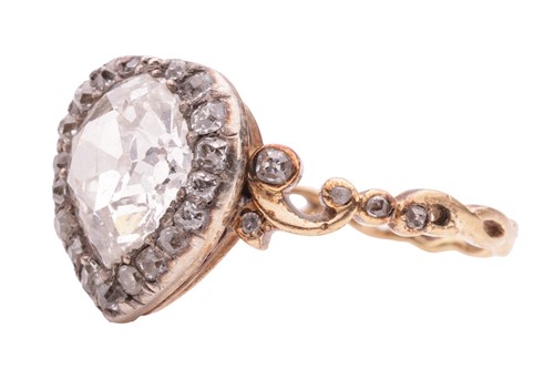 Lot 176 - A Victorian diamond-set heart-shaped bi-metal...