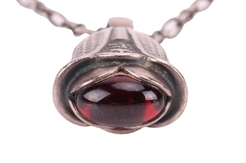 Lot 222 - Georg Jensen - Garnet floral pendant and...