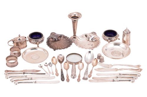 Lot 96 - A group of silver and silver-plated items, to...