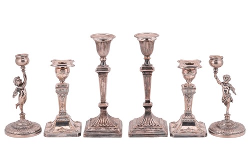 Lot 137 - A pair of Victorian silver "Adam" style table...