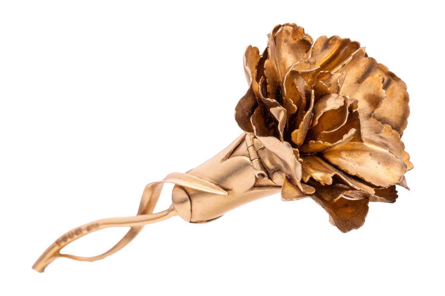 Lot 287 - A Victorian novelty silver gilt carnation...